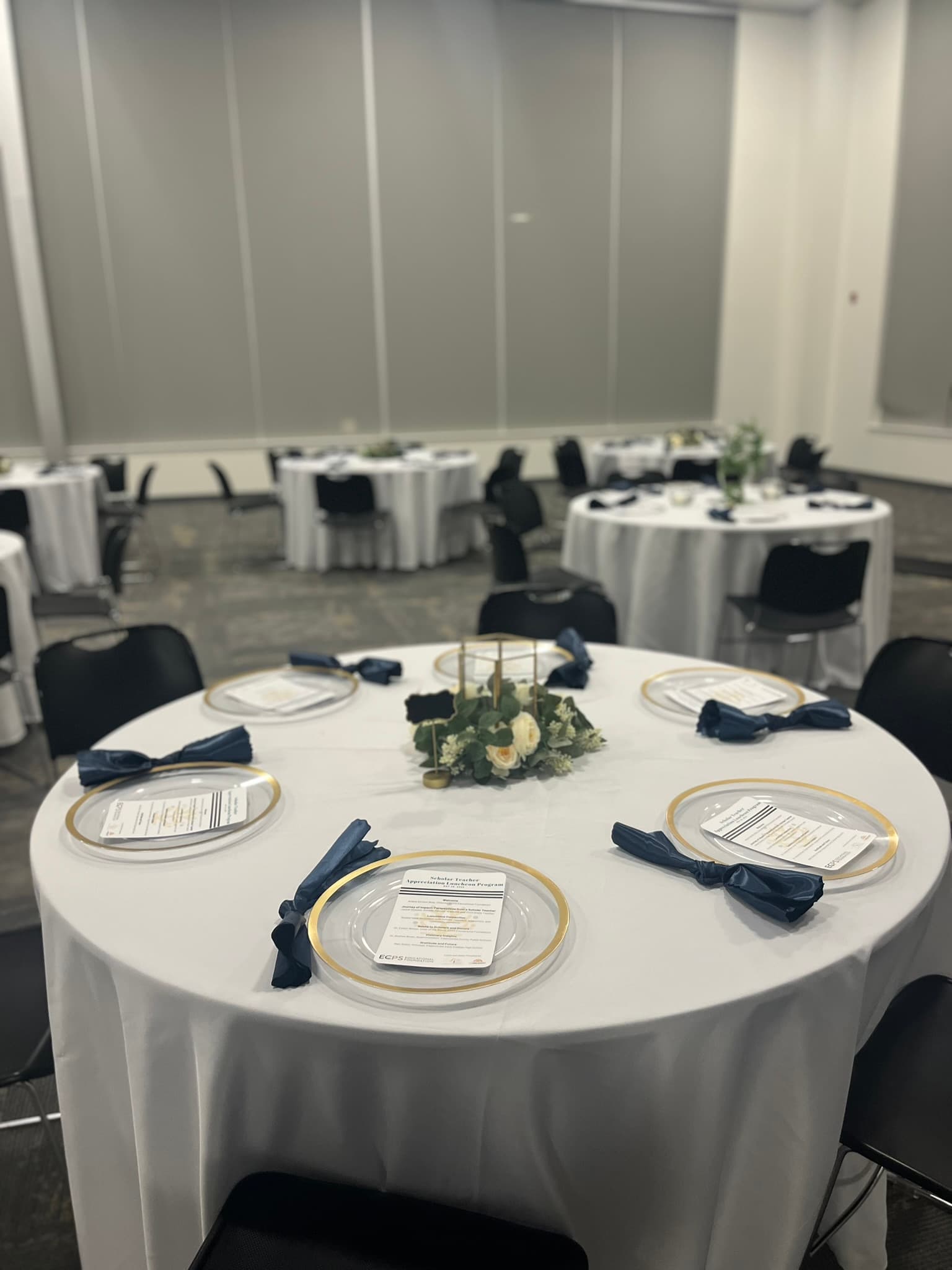 Event decorating with layered visual accents